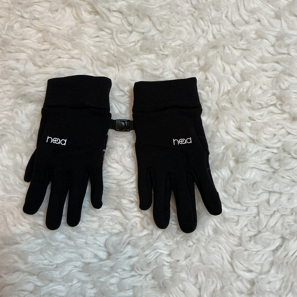 HEAD Kids Black Fleece Gloves with Red‎ Accents M/M